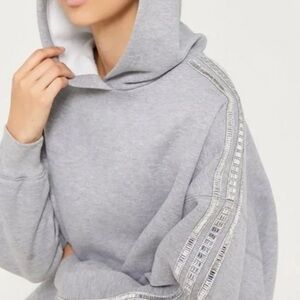 Urban Outfitters Grey Oversized Heavy Weight Hoodie W/Crystals Down Arms